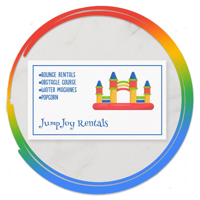 Cartão De Visita Bouning Rentals House (Bouncing House Business Card)