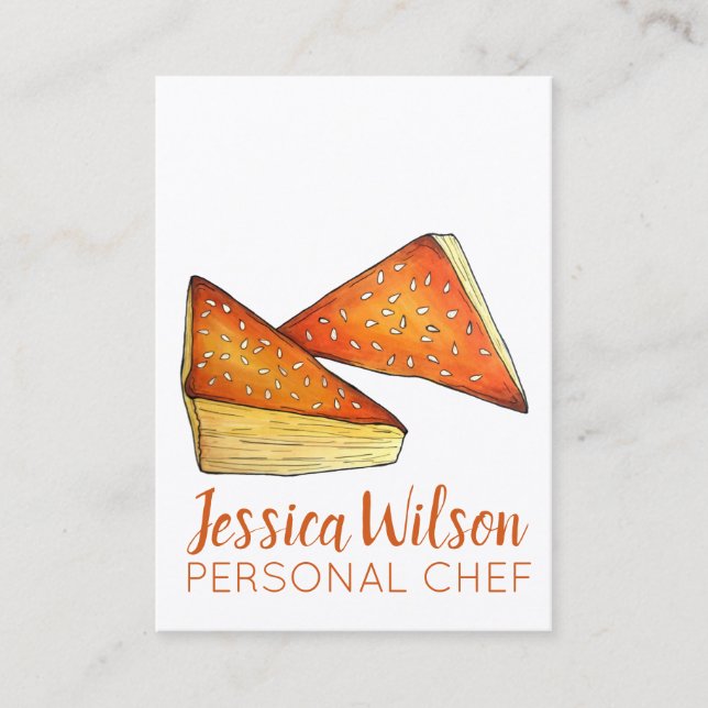 Cartão De Visita Bourekas Savory Paery Comida israelense Cuisine ju (Frente)