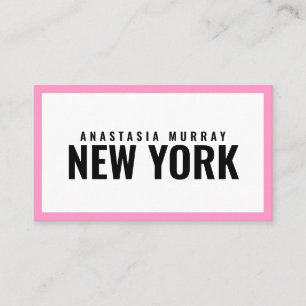 Cartão De Visita Boutique de luxo minimalista rosa preto moderno