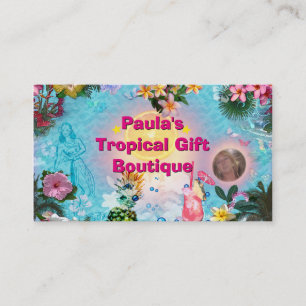 Cartão De Visita Boutique de Presente Tropical