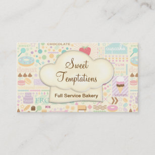 Cartão De Visita Boutique doce da padaria das tentações