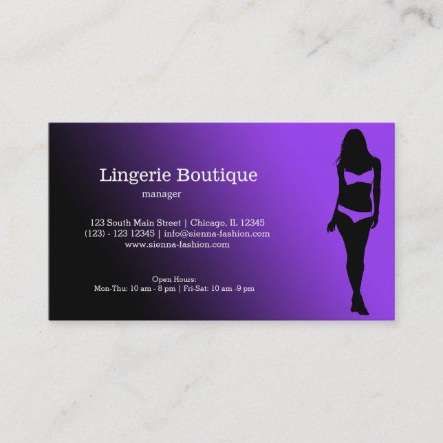 Cartão De Visita Boutique lingerie (Frente)