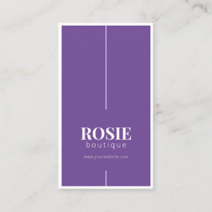 Cartão De Visita Boutique Purple de luxo minimalista/branco