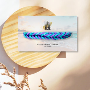 Cartão De Visita Bracelet Display Beach Photo with Logo