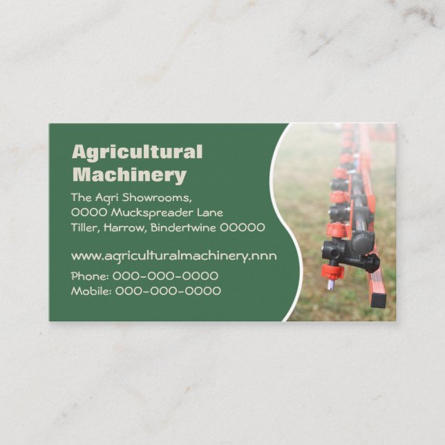 Cartão De Visita Braço de pulverização da colheita agrícola (Frente)
