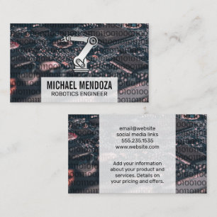 Cartão De Visita Braço Robótico   Código binário   CONSELHO de circ