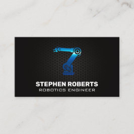 Cartão De Visita Braço Robótico | Padrão de fibra de carbono