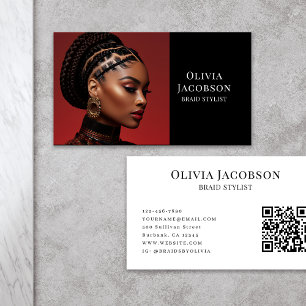 Cartão De Visita Braid Stylist Hair Loctician Foto
