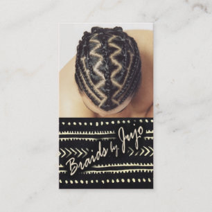 Cartão De Visita Braids Afrocêntricos - Lista de Cabelos das Corda
