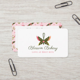Cartão De Visita Branca de Borboleta Flor Flor Jardim Floral Whisk