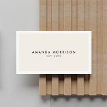 Cartão De Visita Branca de luxo minimalista/marfim<br><div class="desc">Um design elegante e refinado eleva o seu nome ou nome comercial através de um estilo mínimo e moderno. A fina borda branca é fundida sobre um fundo de marfim para dar uma sensação de luxo a este clássico modelo de cartão de visita. © 1201AM CREATIVE</div>