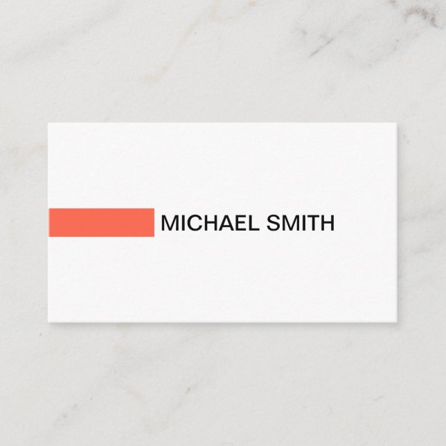 Cartão De Visita Branca de Placa Profissional Elegante de Tomate Mo (Frente)