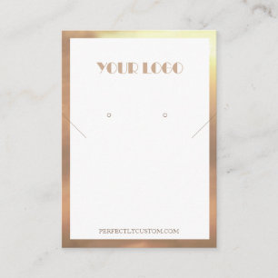 Cartão De Visita Branca Dourada Colar moderno brincos