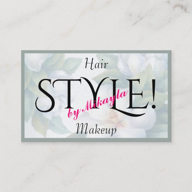 Cartão De Visita Branca Gardenia Beleza Evita Design Interior (Frente)