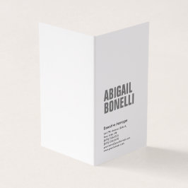 Cartão De Visita Branca moderna, de cinza minimalista profissional