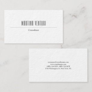 Cartão De Visita Branca Simples Simples Profissional Branca Moderna