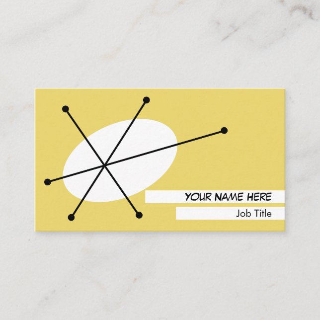 Cartão de visita branco amarelo-escuro para trás (Frente)
