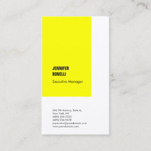 Cartão De Visita Branco amarelo moderno normal profissional