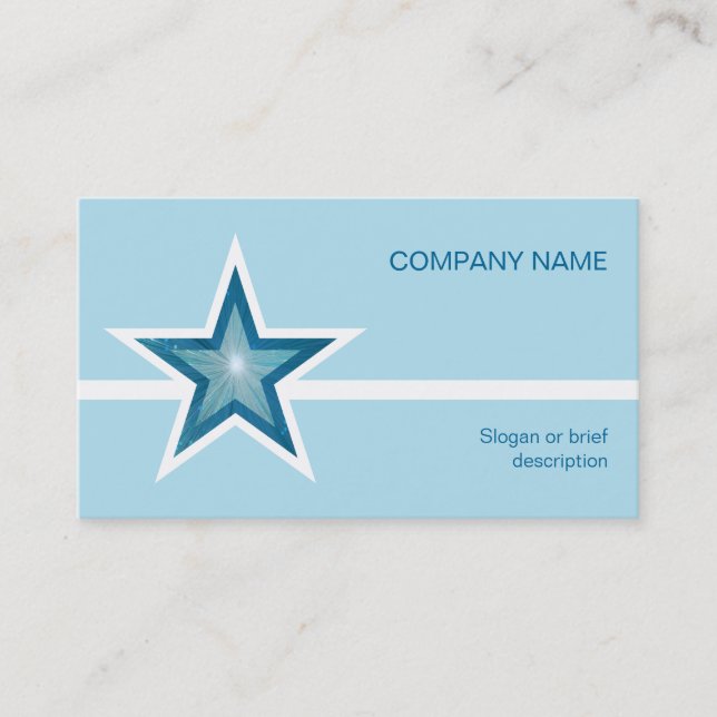 Cartão de visita branco azul-estrela (Frente)