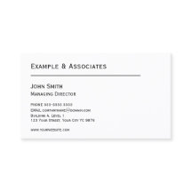 Cartão de visita branco clássico com o seu logotip