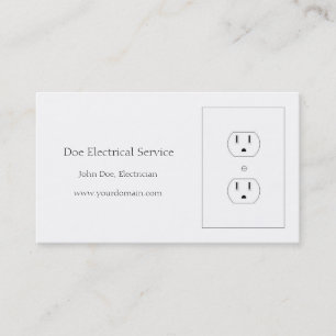 Cartão De Visita Branco clássico do eletricista/contratante