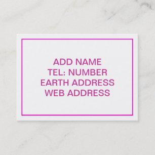 Cartão De Visita Branco com Quadro Rosa