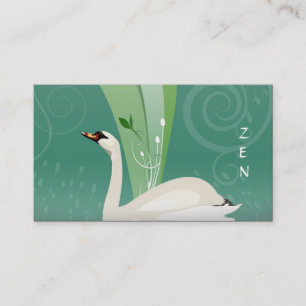 Cartão de visita branco da cisne