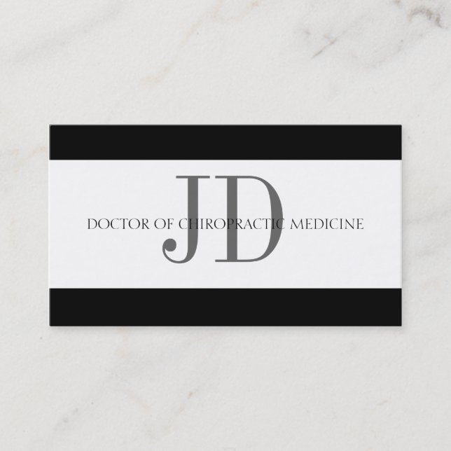 Cartão De Visita Branco da listra do Chiropractor/branco (Frente)