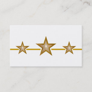 cartão de visita branco de estrelas Douradas 3