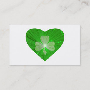 cartão de visita branco de Shamrock Heart