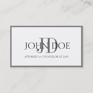 Cartão De Visita Branco do advogado/monograma/beira da grafite