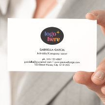 Cartão de visita branco do código QR do logotipo m