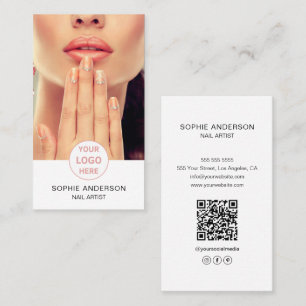 Cartão De Visita Branco do logotipo personalizado do artista unitár