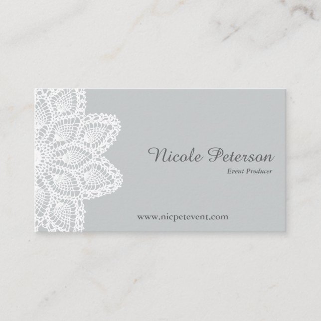 Cartão de visita branco do profissional do laço (Frente)