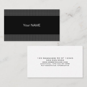 Cartão De Visita Branco e Cinzas Pretos Contemporâneos