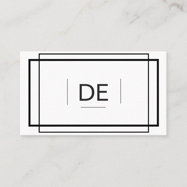 Cartão De Visita Branco e preto profissionais simples (Frente)