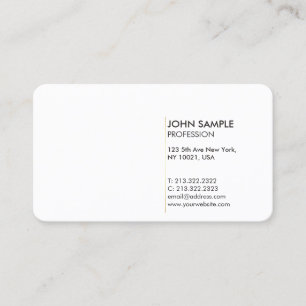 Cartão De Visita Branco elegante profissional moderno mínimo simple
