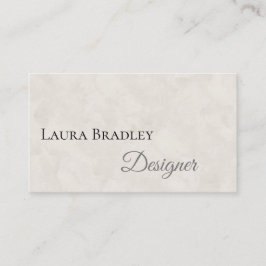 Cartão De Visita Branco Elegante Simples com Script Preto