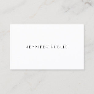 Cartão De Visita Branco elegante simples e profissional moderno