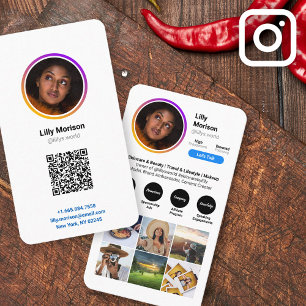 Cartão de Visita Branco Estilo Instagram Tendência