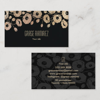 Cartão De Visita Branco | Glitter Rosa de Faux Chic e Moderno