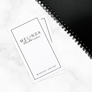 Cartão De Visita Branco moderno simples profissional