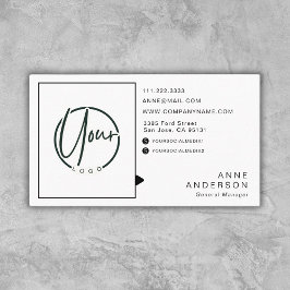 Cartão De Visita Branco personalizado de logotipo simples