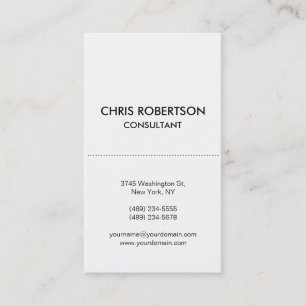 Cartão de visita branco plano vertical
