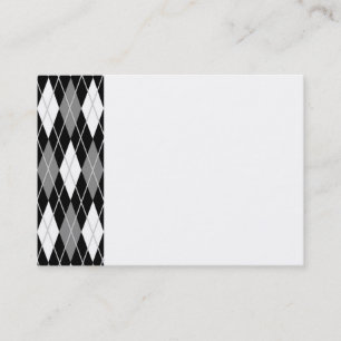 Cartão de visita branco preto de Argyle