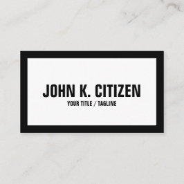Cartão de visita branco/preto do grande texto