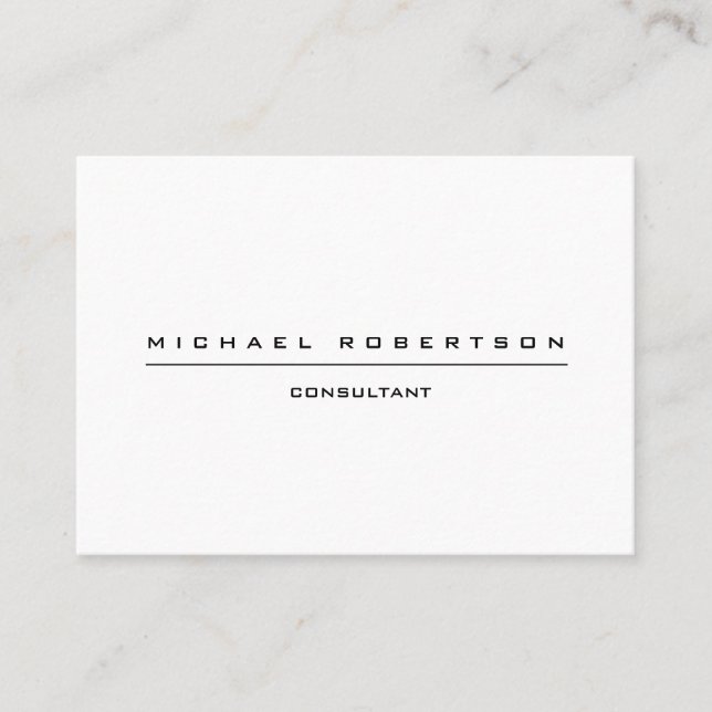 Cartão De Visita Branco preto especial comum grande (Frente)