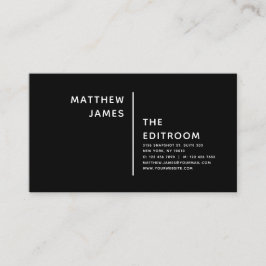 Cartão De Visita Branco preto mínimo moderno e simples