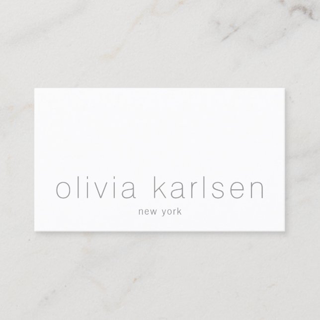 Cartão De Visita Branco profissional minimalista moderno (Frente)