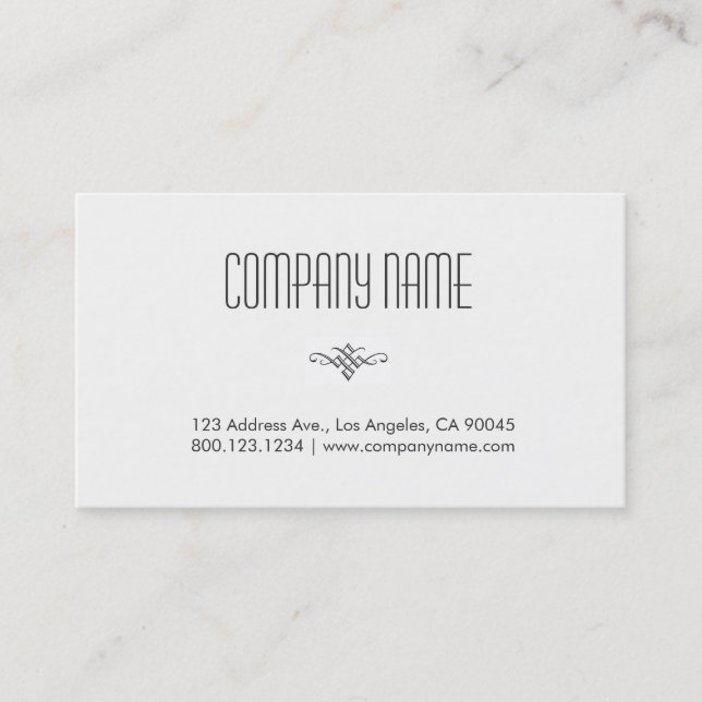 Cartão De Visita Branco profissional & mínimo (Frente)